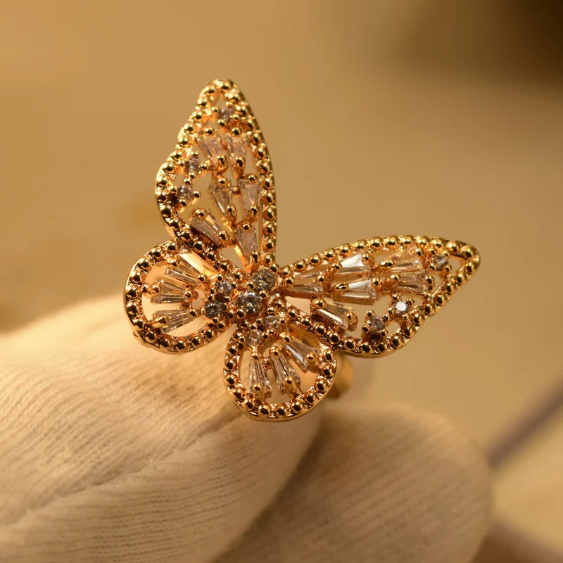 Butterfly Crystal Rings ( Allow to open parcel )