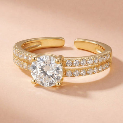 Elegant  Halo Cuff Ring