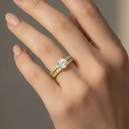Elegant  Halo Cuff Ring