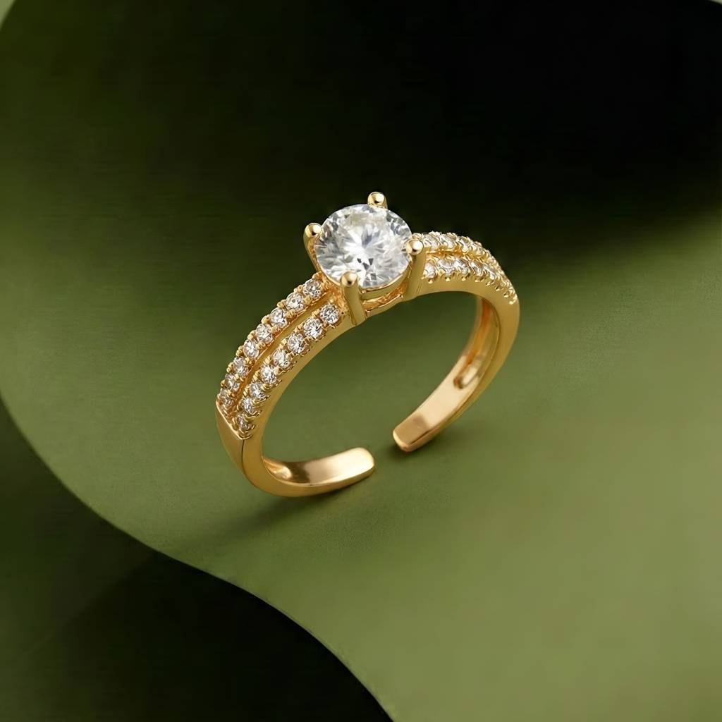 Elegant  Halo Cuff Ring