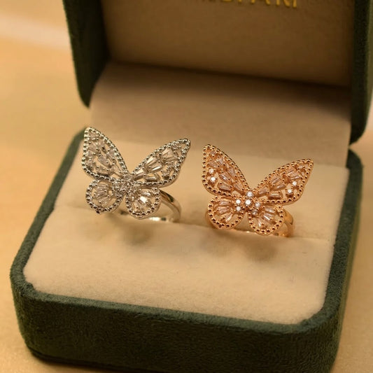Butterfly Crystal Rings ( Allow to open parcel )