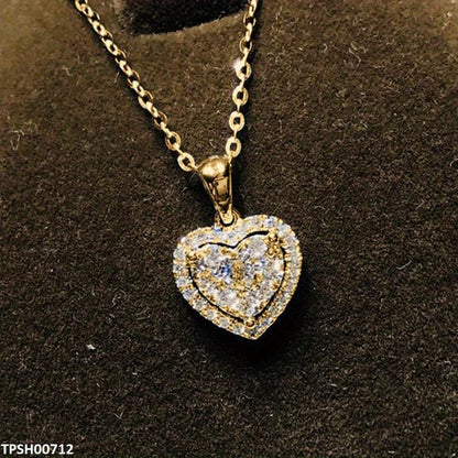 Sparkling -Tone Heart Pendant Necklace ( Allow to open )