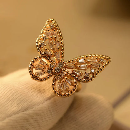 Butterfly Crystal Rings ( Allow to open parcel )