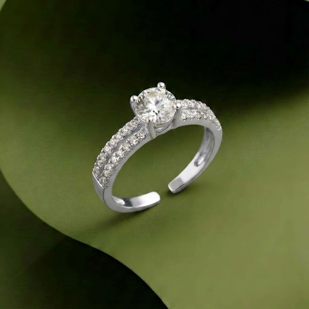 Elegant  Halo Cuff Ring